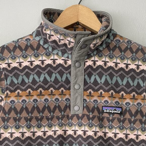 Patagonia Pullover Fleece Size Small Micro D Snap T Companions Aztec Tribal - Picture 3 of 11